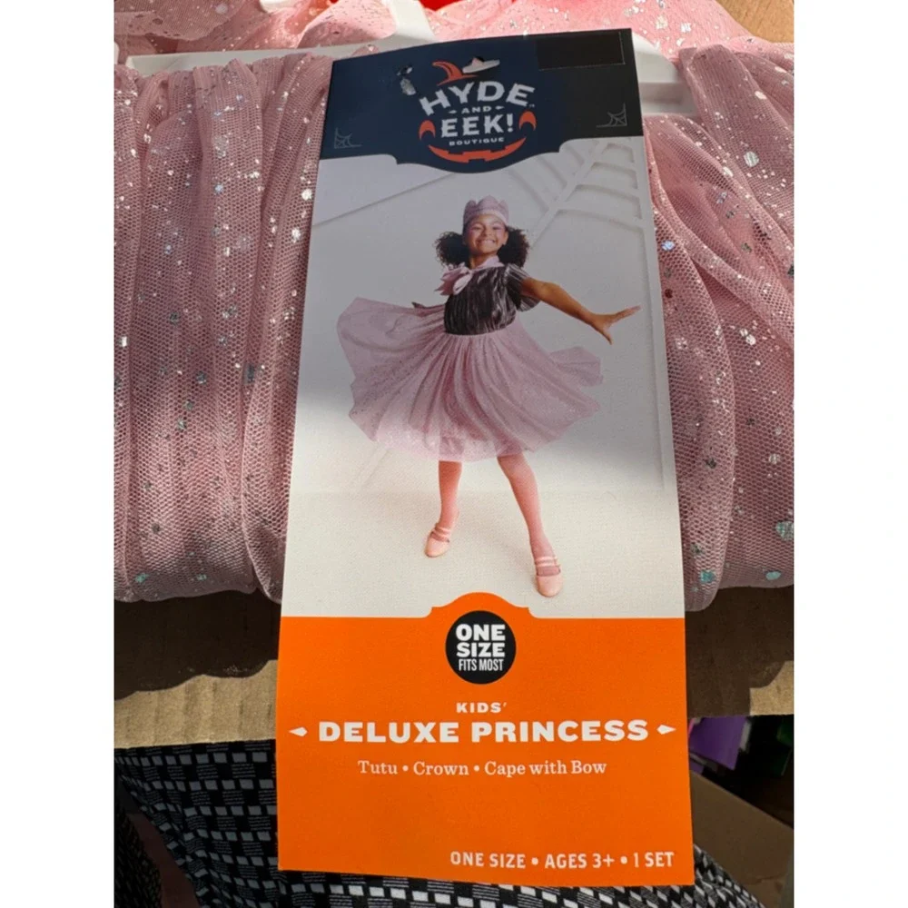 Hyde and EEK Boutique Kids Deluxe Princess Costume Tutu Crown Cape Pink One Size